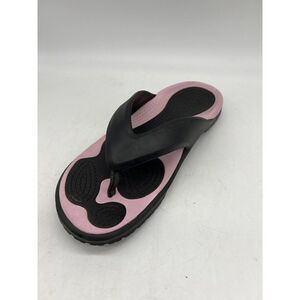 Crocs Pink & Black Rubber Thong Sandals Size (M8/ W10)